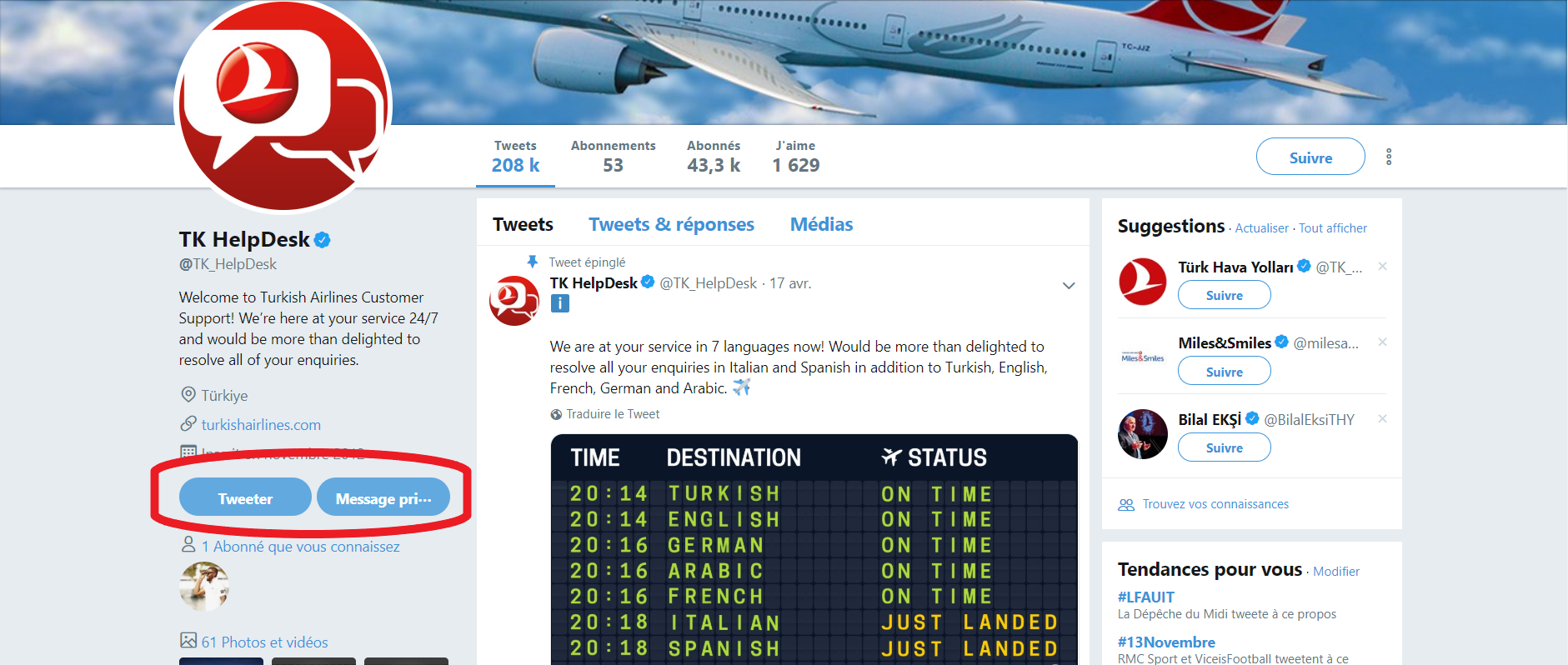 Twitter Turkish Airlines