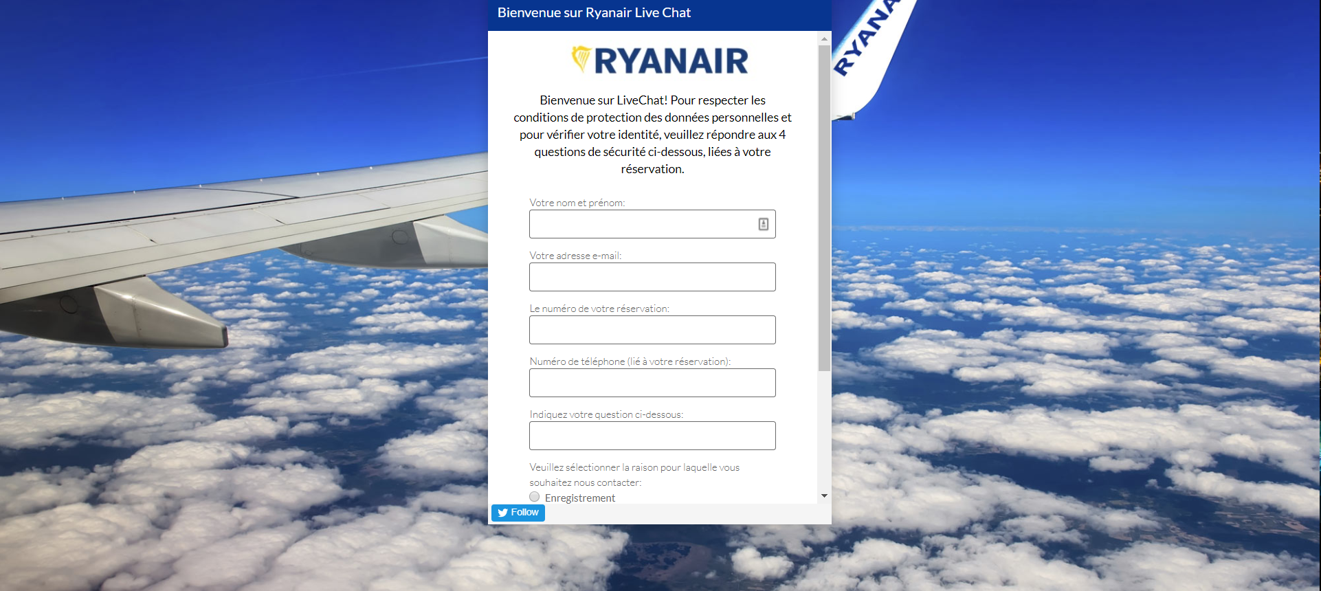 Ryanair Livechat